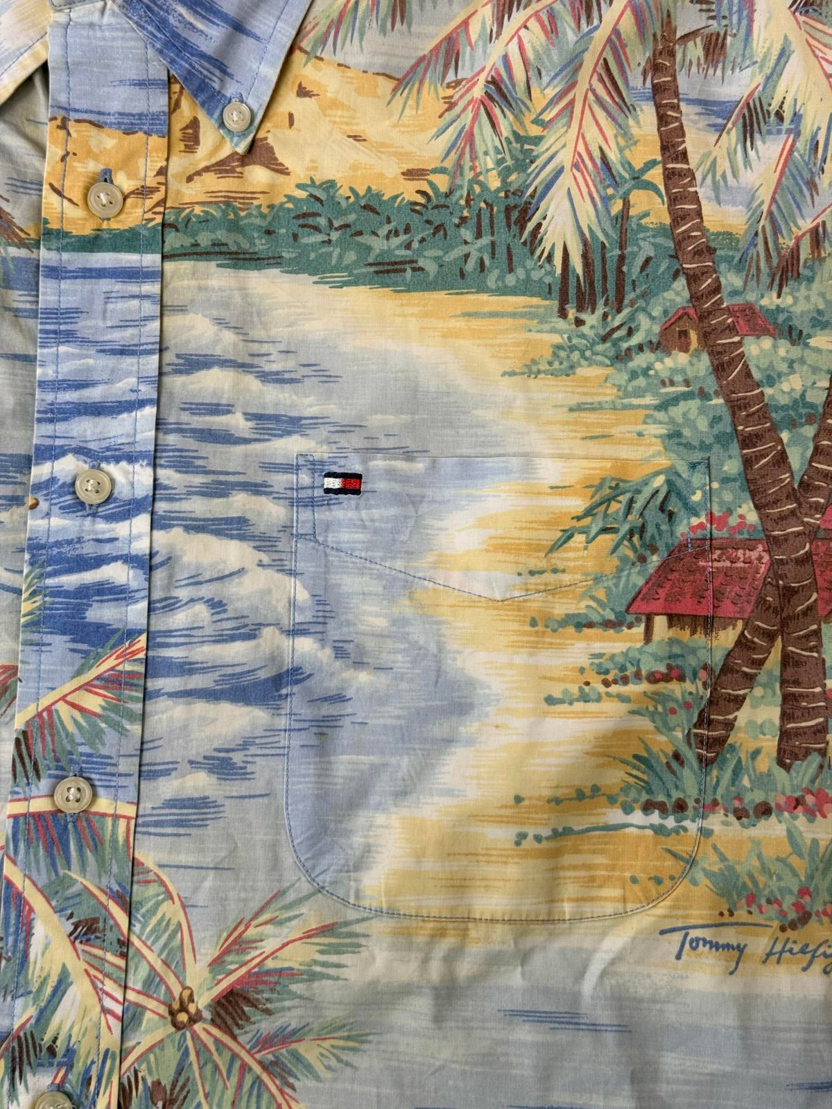 Y2K Tommy Hilfiger Hawaiian Button Up Surf - L