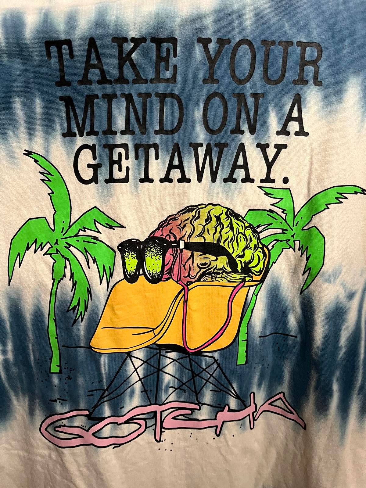 Y2K Gotcha Surf T-shirt Take Your Mind on a Getaway Tee - M