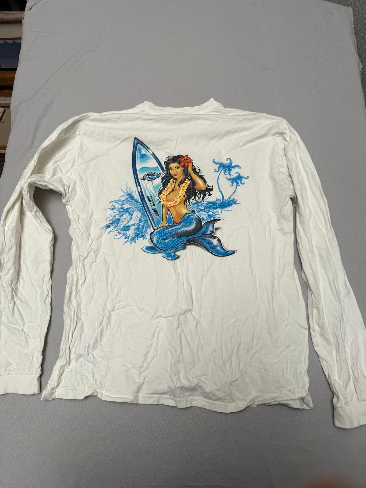 Y2K Crazy Shirts Pin Up Surfer Girl North Shore LS Tee - L