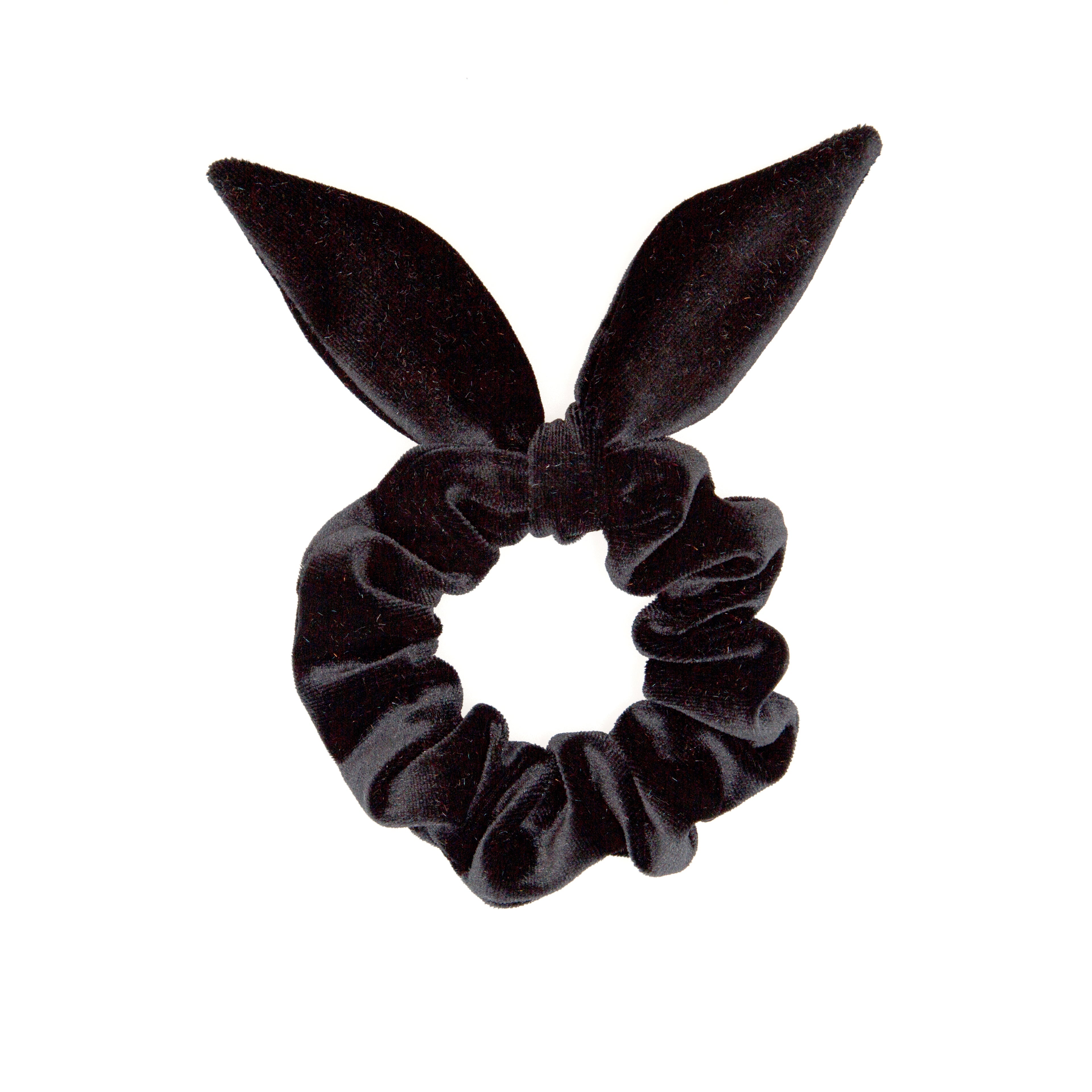 Black Velvet Scrunchie (With Bow)