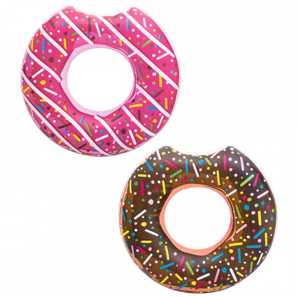 Bestway Chocolate or Pink Donut with Bite Pool Toy Inflatable