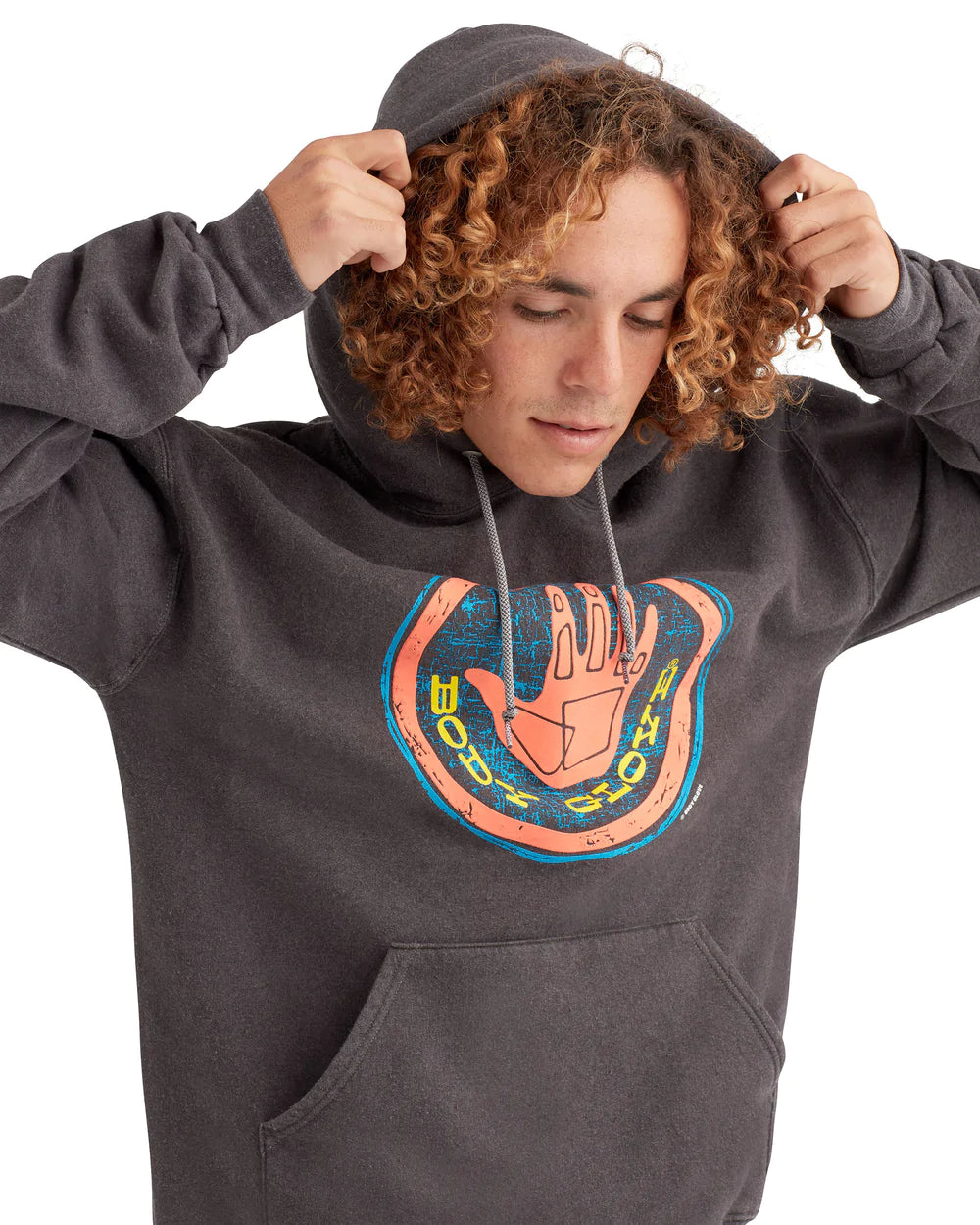 Body Glove Mens Hoodie - 80s Pullover Hand Print Logo