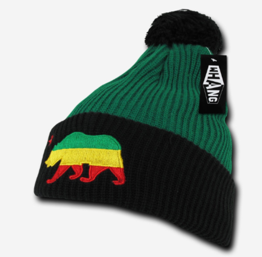 Whang Pom Pom Cali Bear Beanies