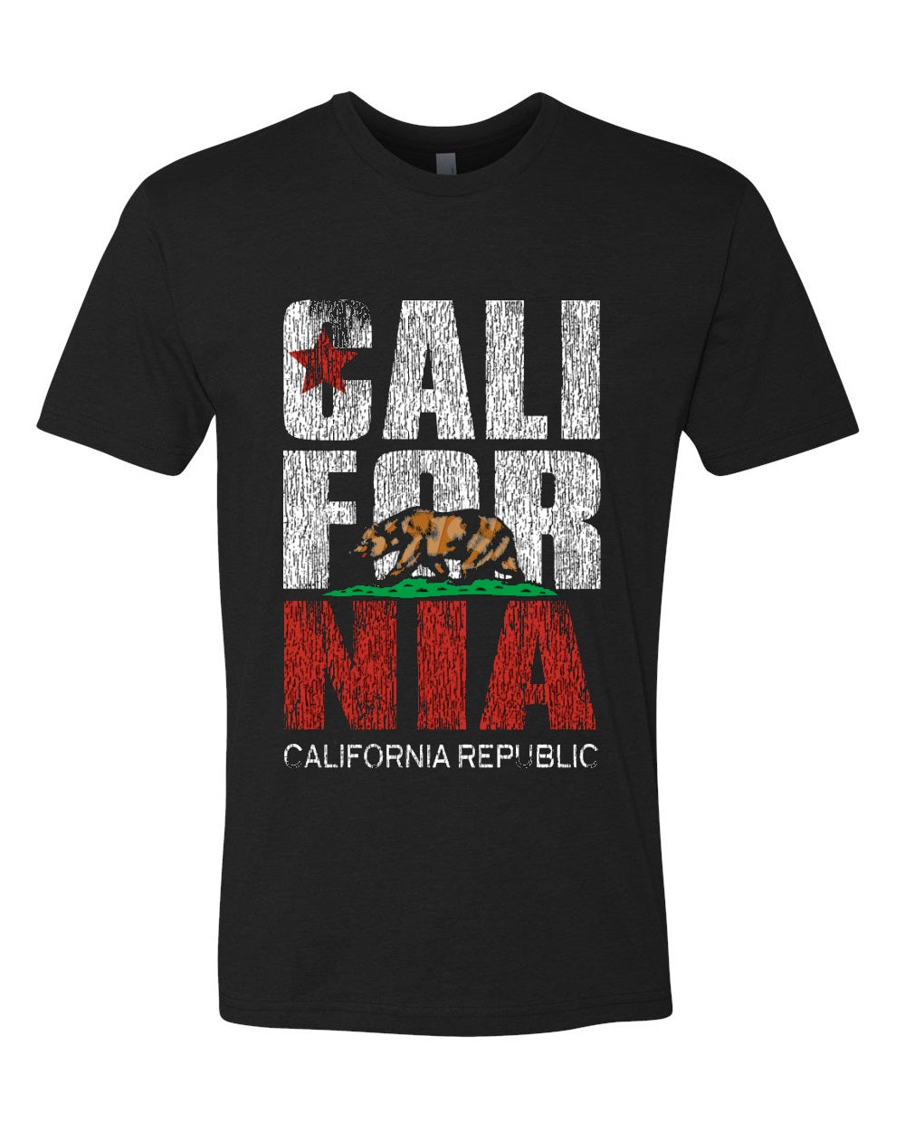 California Inc California Flag Bear Black T-shirt Vintage