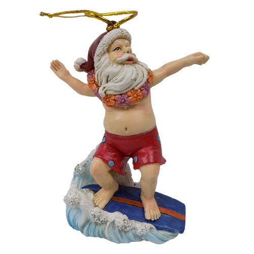 Surfing Santa Christmas Ornament