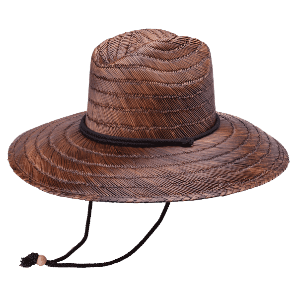 Peter Grimm Costa- 4.75 Inch Brim 100% Straw Lifeguard Hat Dark Brown/Natural