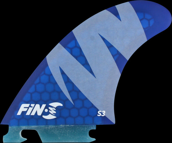 Fin-S S-3 Honeycomb Blue 3 Fins