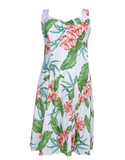 Two Palms Ginger Shadow H Strap Princess Line Hawaiian Dress