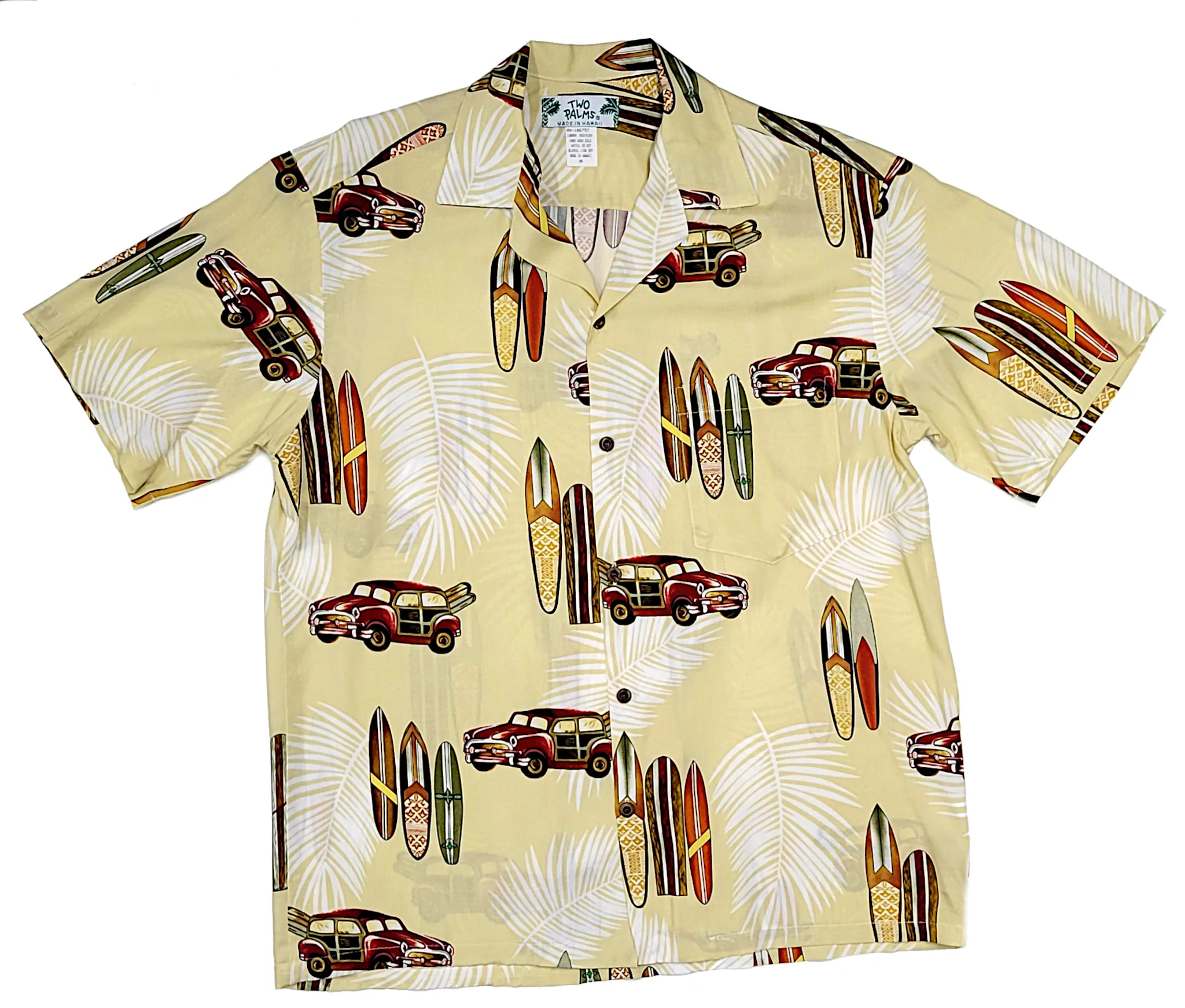 Woody Surfboard Hawaiian Shirt - Rayon Vintage Style Hawaiian Shirts