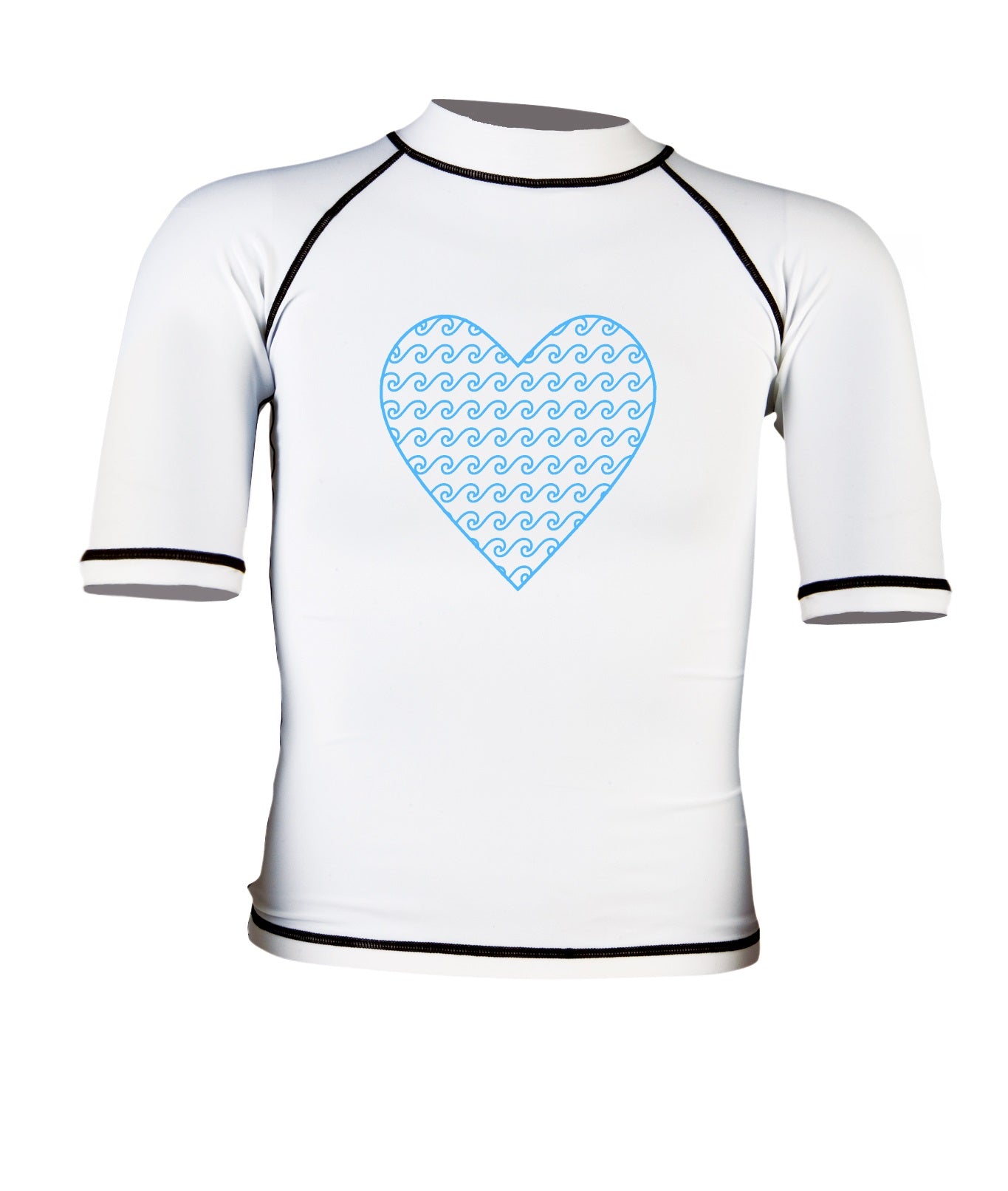 UnSponsored Kids Heart Wave Long & Short Sleeve White Rashguard Swim Shirt