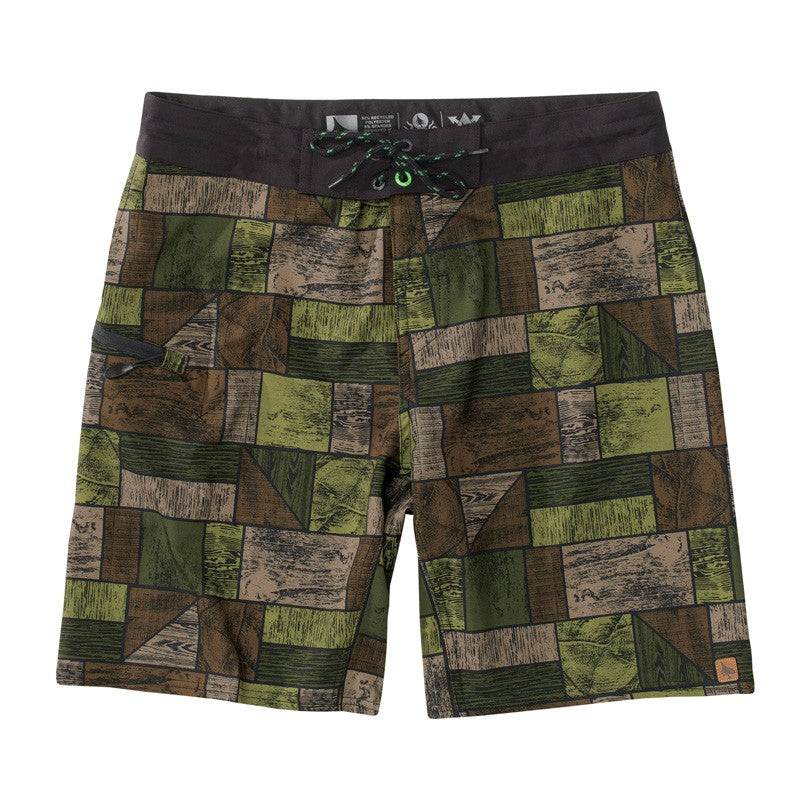 Hippy Tree Green Woodchip Trunk Boardshorts