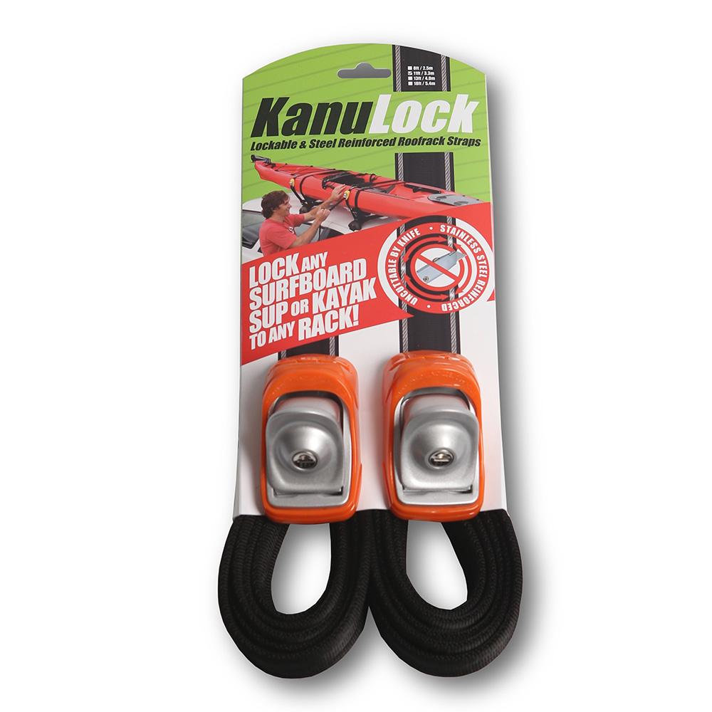 KanuLock Car/Truck Lockable Tie-Down Straps – 8ft, 11ft, 13ft, 18ft Feet Straps