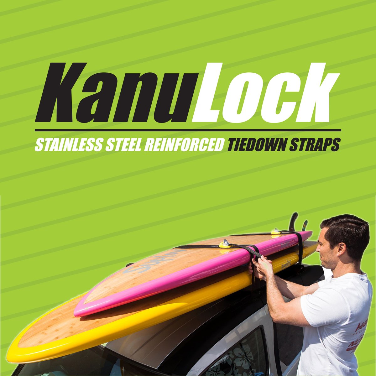 KanuLock Car/Truck Lockable Tie-Down Straps – 8ft, 11ft, 13ft, 18ft Feet Straps