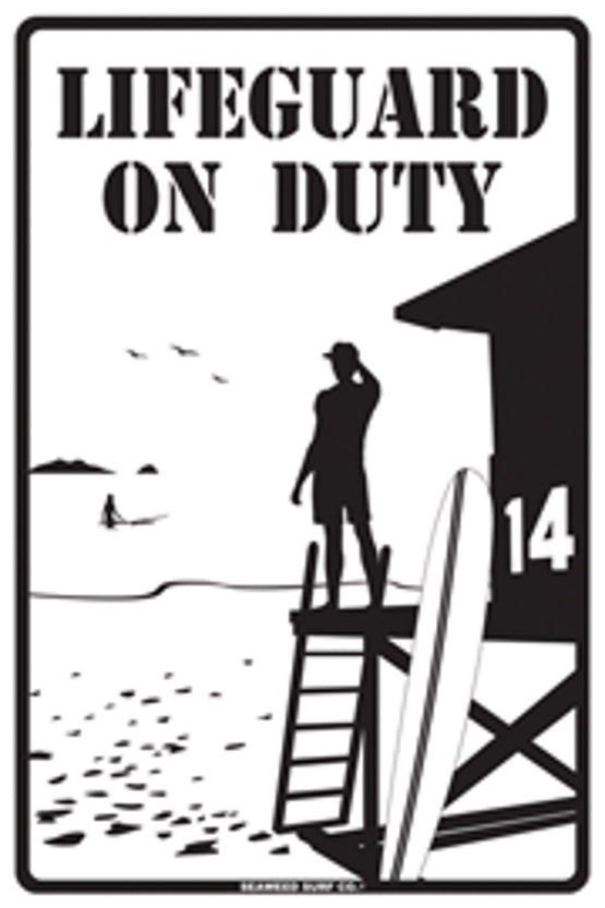 Seaweed No Lifeguard On Duty 8x12