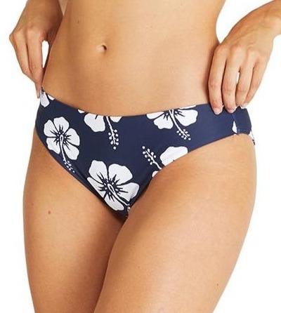 Womens - Regular Brief Bikini Bottom - Hibiscus - Navy