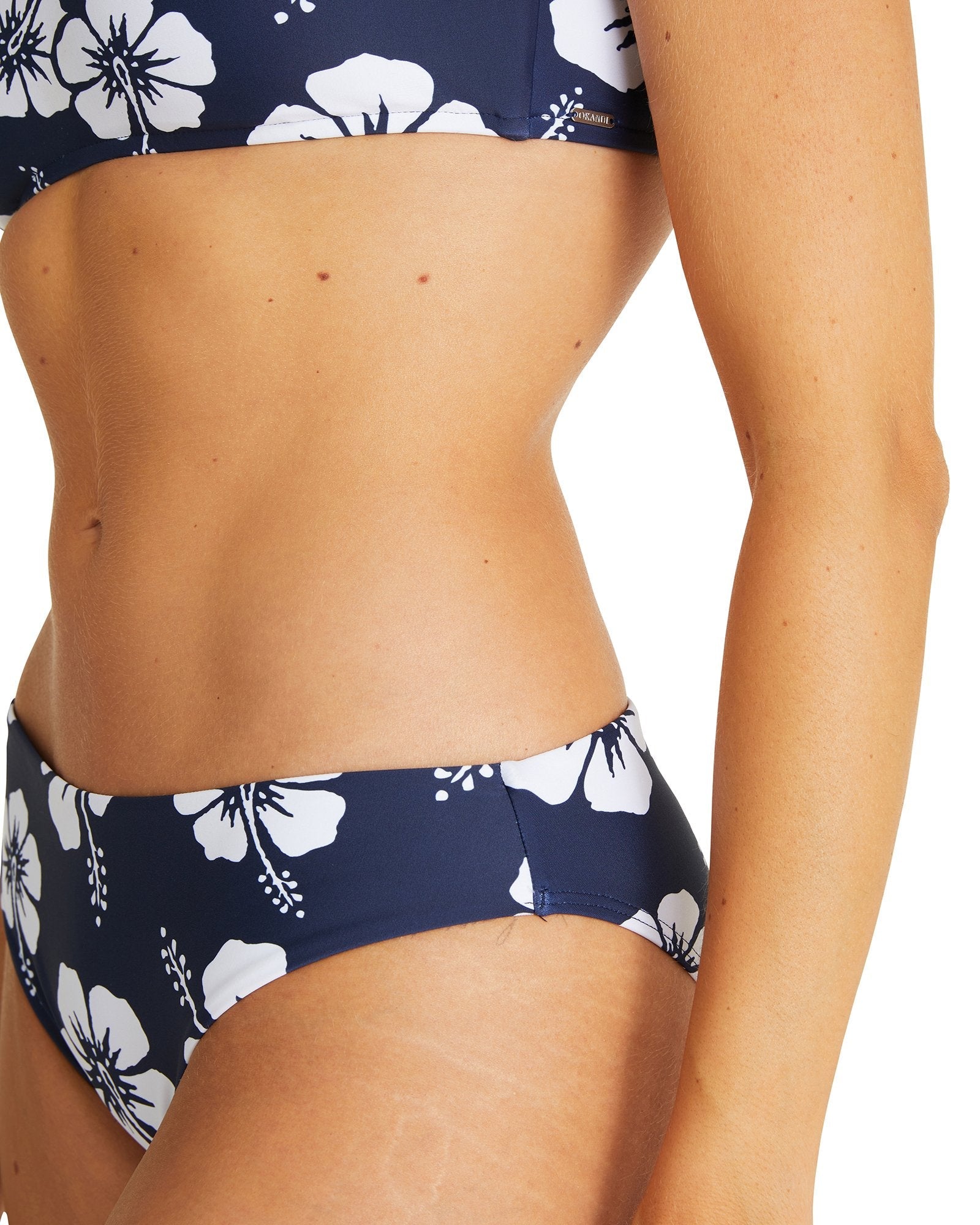 Womens - Regular Brief Bikini Bottom - Hibiscus - Navy