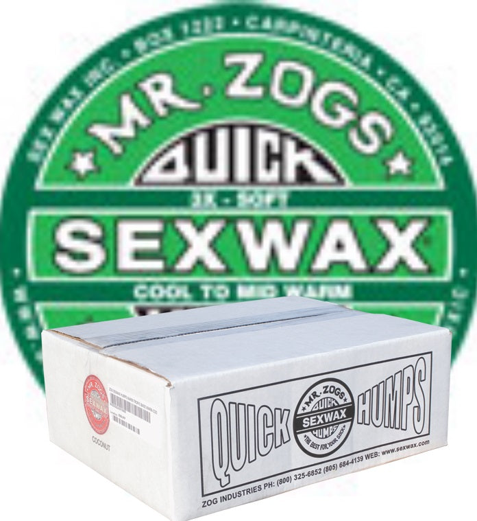 Sex Wax Quick Humps 3X Green Surf Wax Case - 100 Bars of Wax