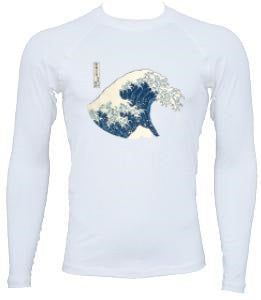 UnSponsored Adult The Great Wave Rashguard Short & Long Sleeve Swim Shirt