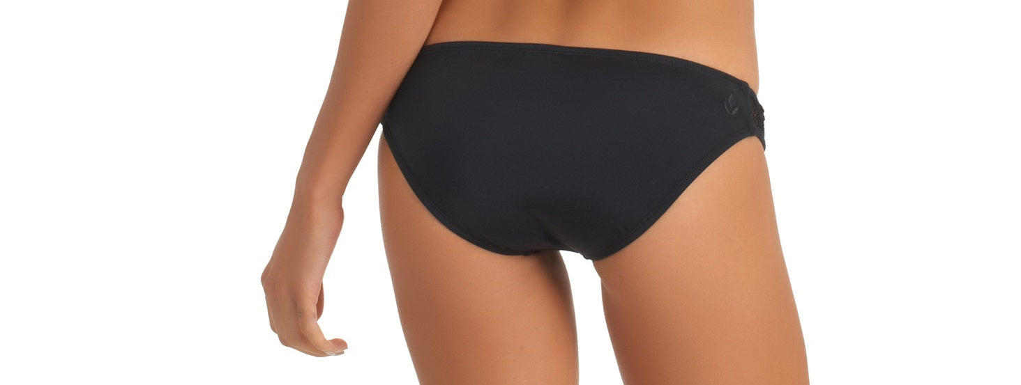 Reef Black Solids Tab Side Bikini