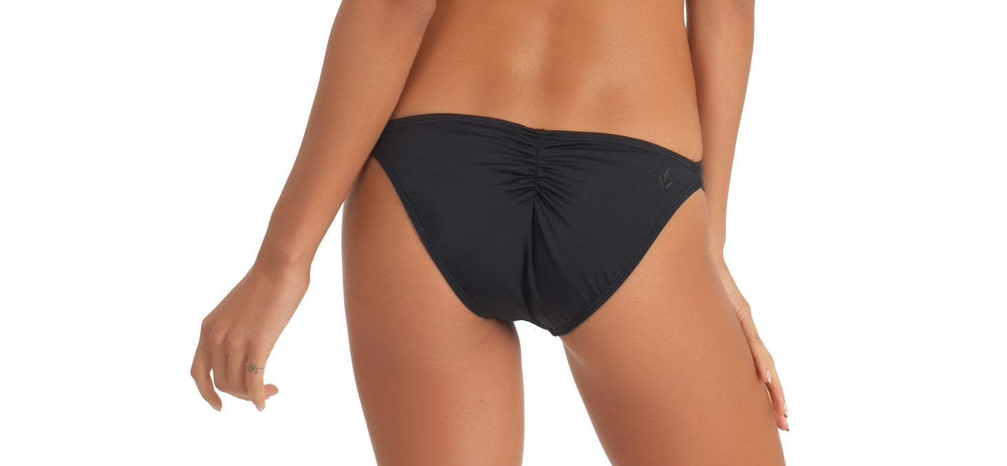 Reef Black Solid String Side Bikini