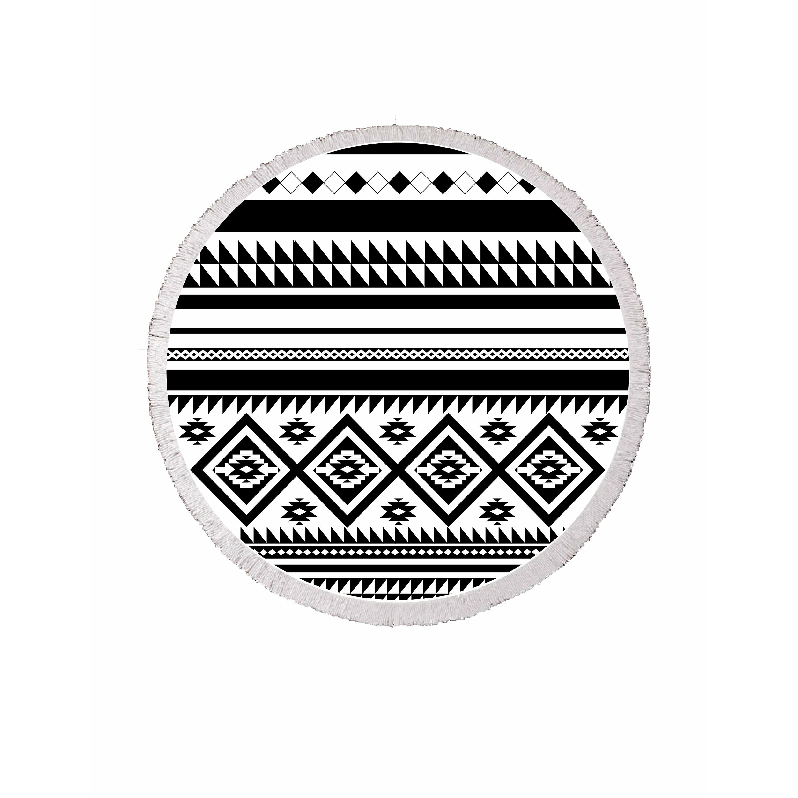 Sola Yoga Round Beach Towel Aztec Circle Towel
