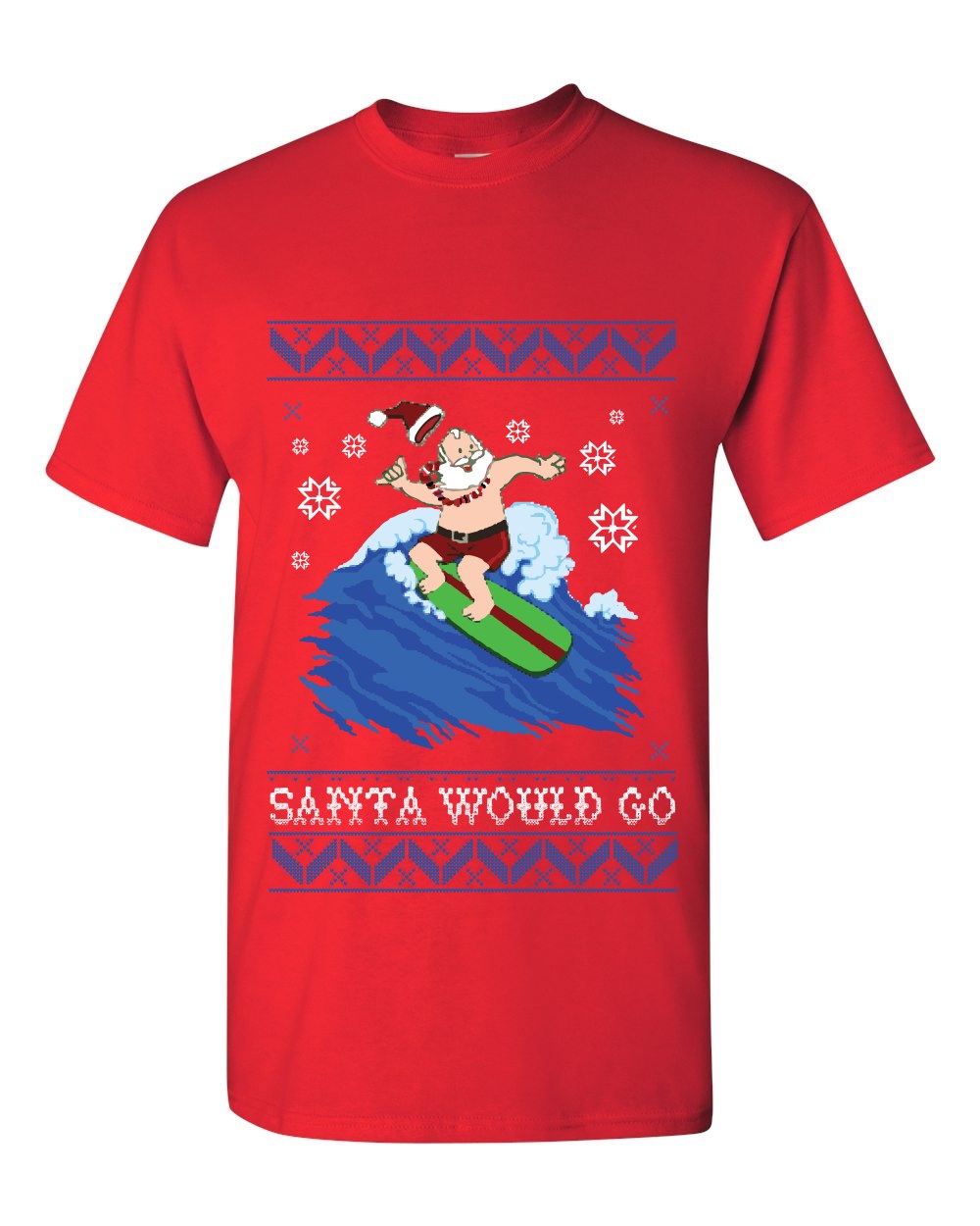 BORD Apparel Santa Surfing Ugly Christmas T-shirt