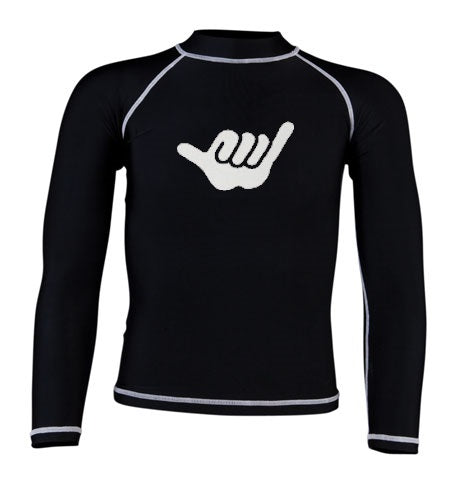 UnSponsored Kids Shaka Long & Short Sleeve Black Rashguard Swim Shirt