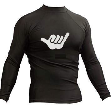 UnSponsored Adult Shaka Long & Short Sleeve Black Rashguard Swim Shirt