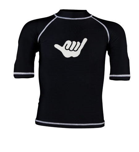 UnSponsored Kids Shaka Long & Short Sleeve Black Rashguard Swim Shirt