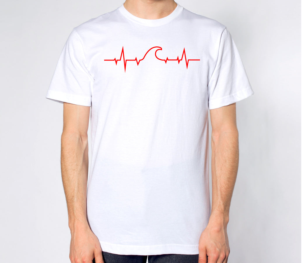 BORD Apparel Surfer'S Pulsing Heart Wave Chest T-shirt