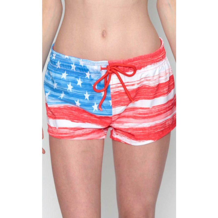 US Apparel Women's American Flag Boardshorts
