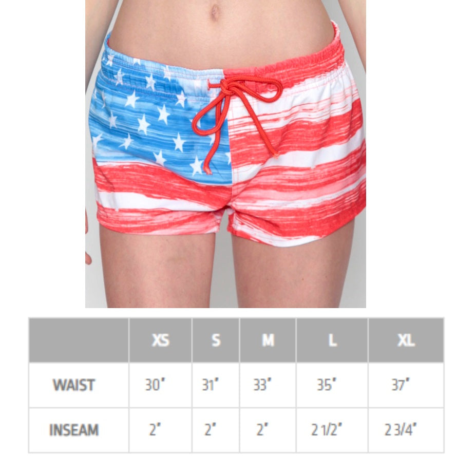 US Apparel Women's American Flag Boardshorts