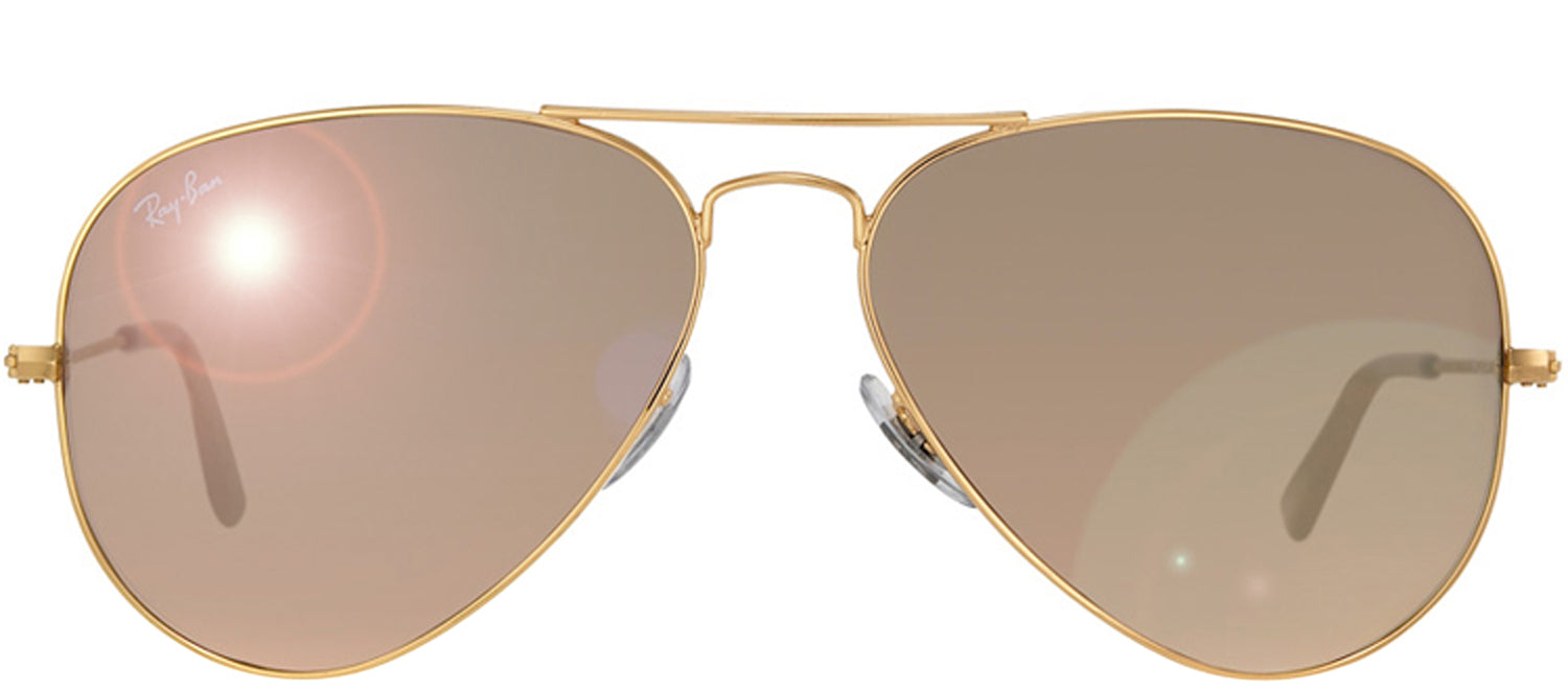 Ray-Ban RB 3025 001/3E Aviator Metal Gold Sunglasses with Red/Violet Gradient Lens