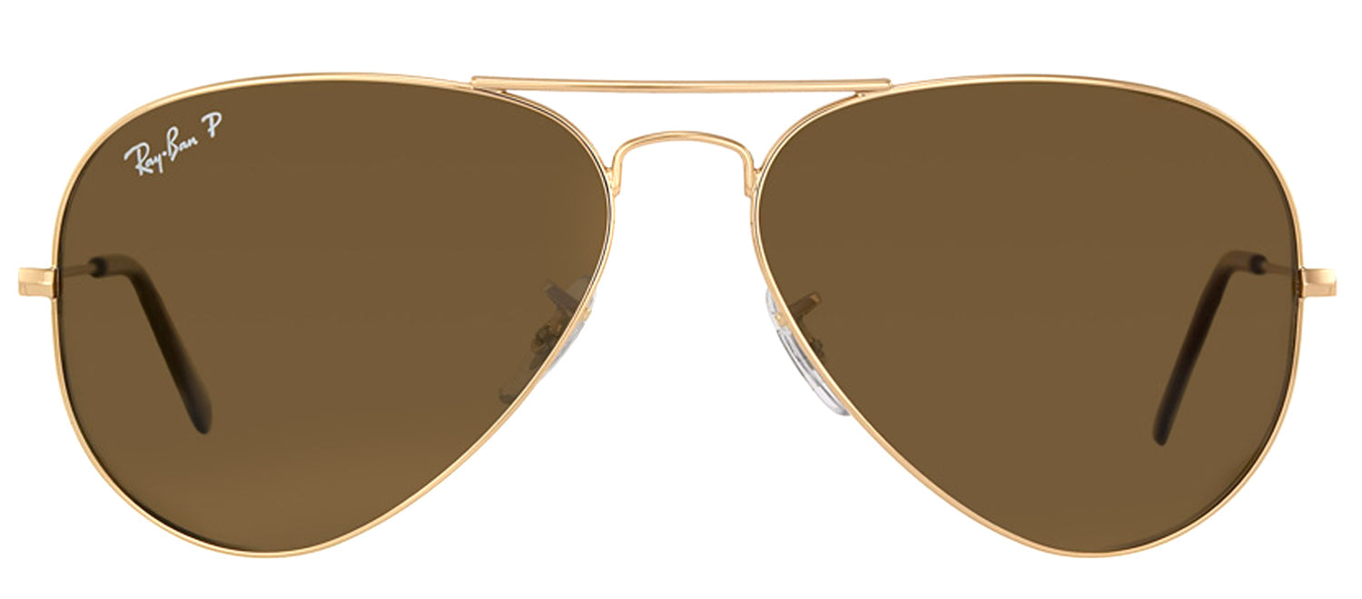 Ray-Ban RB 3025 001/57 Aviator Metal Gold Sunglasses with Brown Polarized Lens