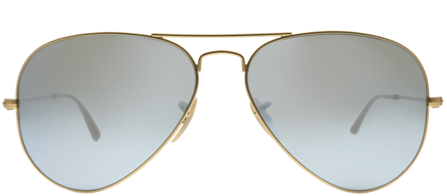 Ray-Ban RB 3025 112/W3 Aviator Metal Gold Sunglasses with Blue Mirror Polarized Lens