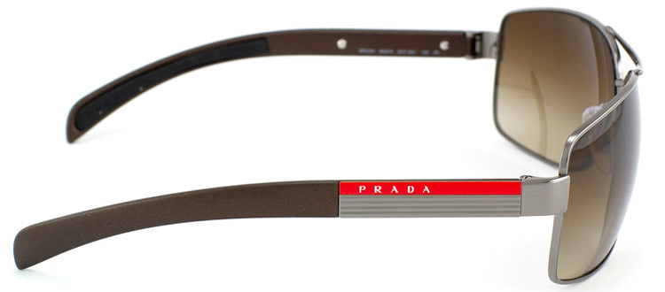 Prada Linea Rossa PS 54IS 5AV6S1 Aviator Metal Ruthenium Gunmetal Sun