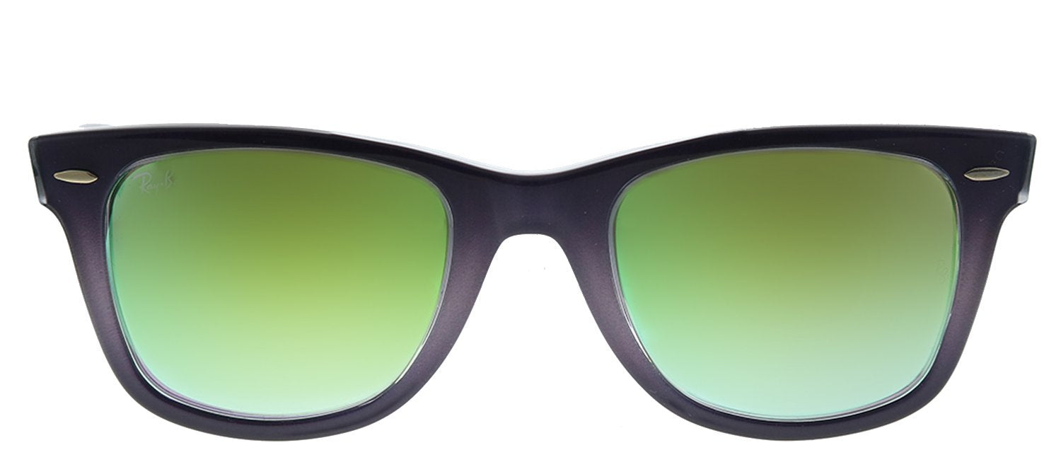 Ray-Ban Wayfarer RB 2140F 11994J Wayfarer Plastic Grey Sunglasses with Green Gradient Mirrored Lens