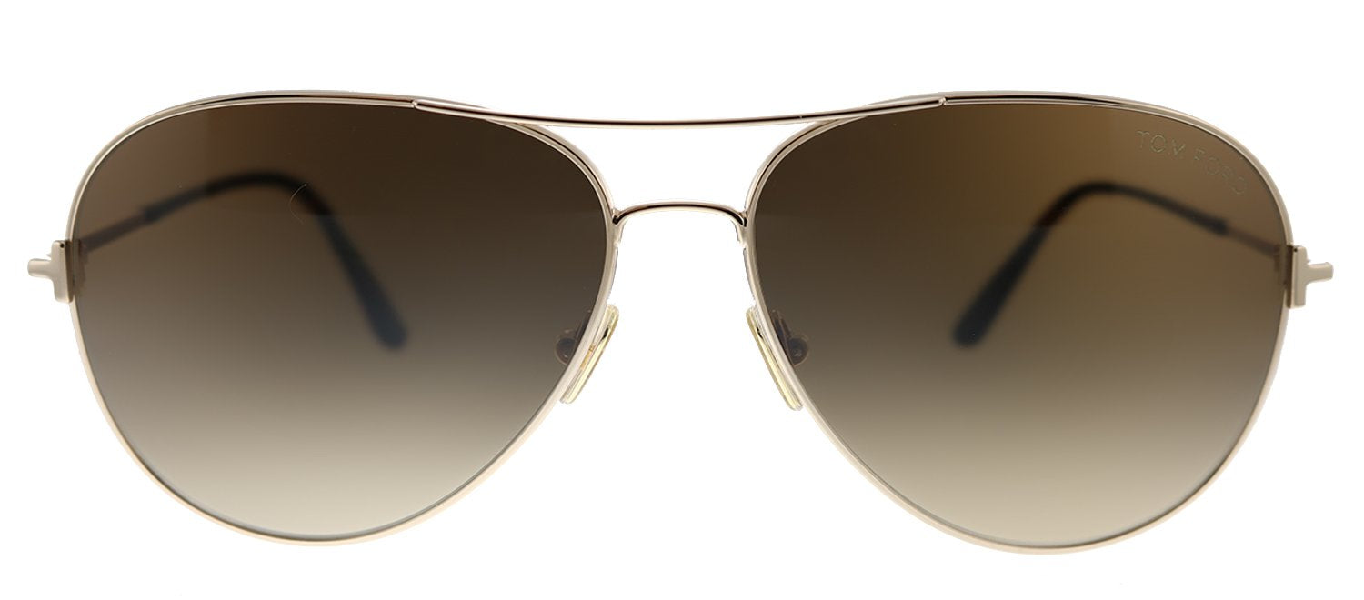 Tom Ford Clark TF 823 28F Aviator Metal Gold Sunglasses with Brown Gradient Lens