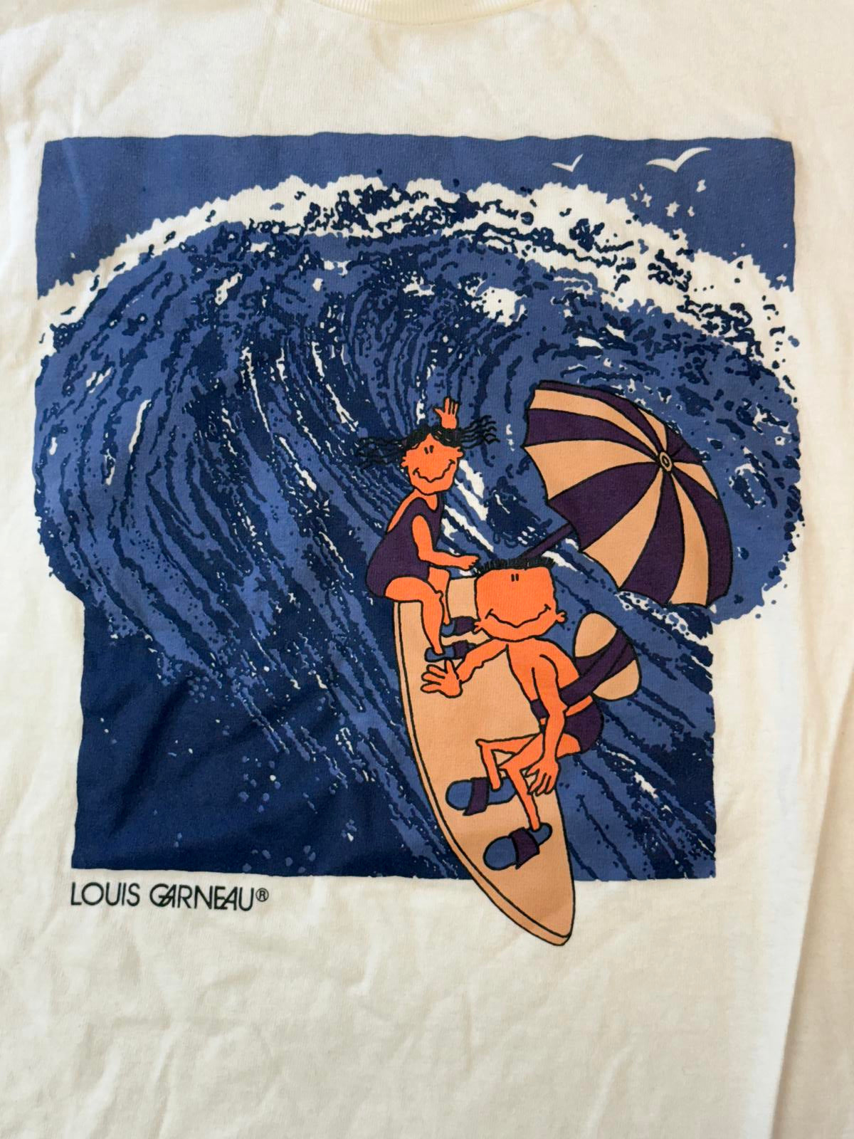 VTG Tandem Surfing T-shirt Louis Garneau Art Tee Jr L