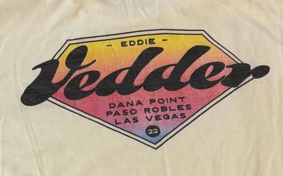 Eddie Vedder Tour Tee 2022 Vedder Surfboard Style T-shirt -S