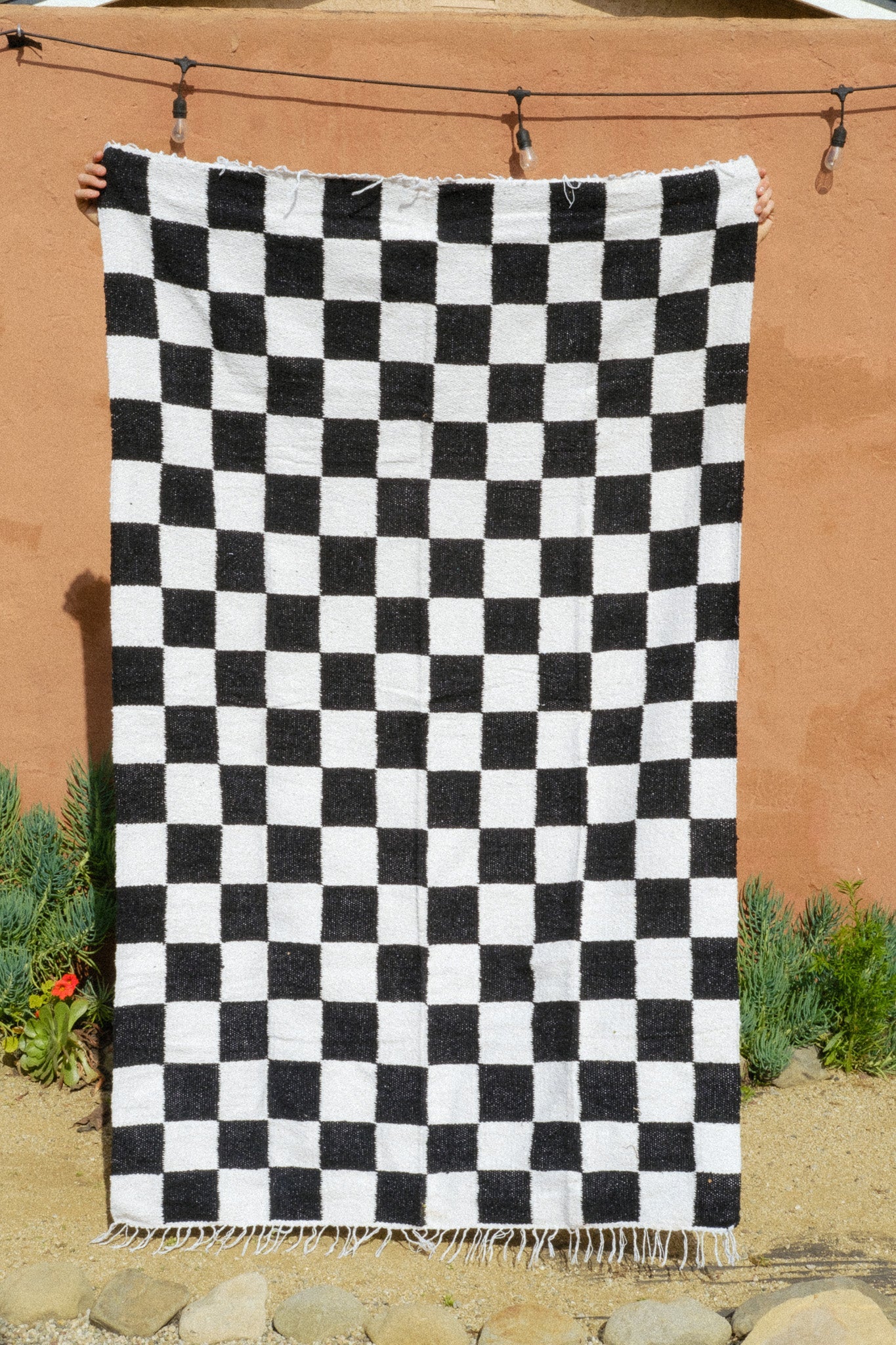 Checkered Throw - Black & Cream
