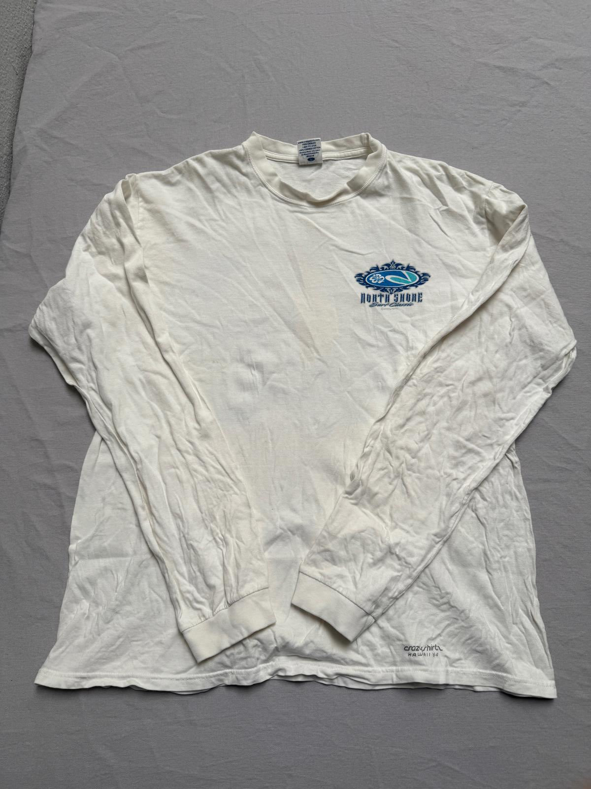 Y2K Crazy Shirts Pin Up Surfer Girl North Shore LS Tee - L