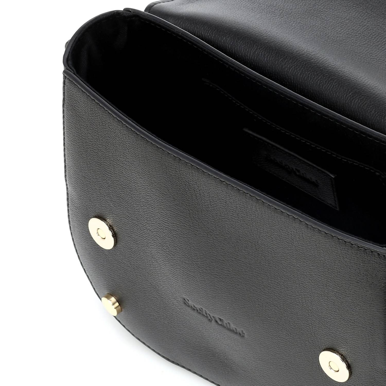 Leather Mara Crossbody Shoulder Bag in Black