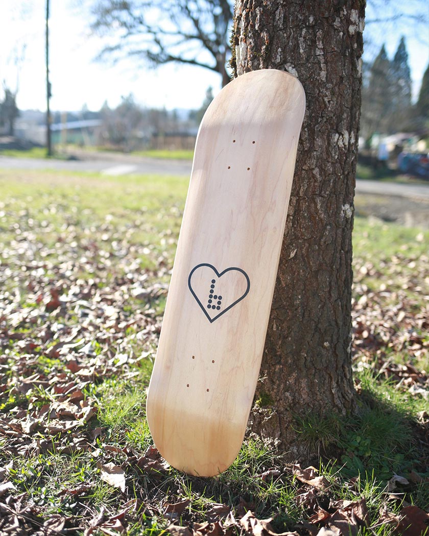 I Heart Braille Skateboard Deck