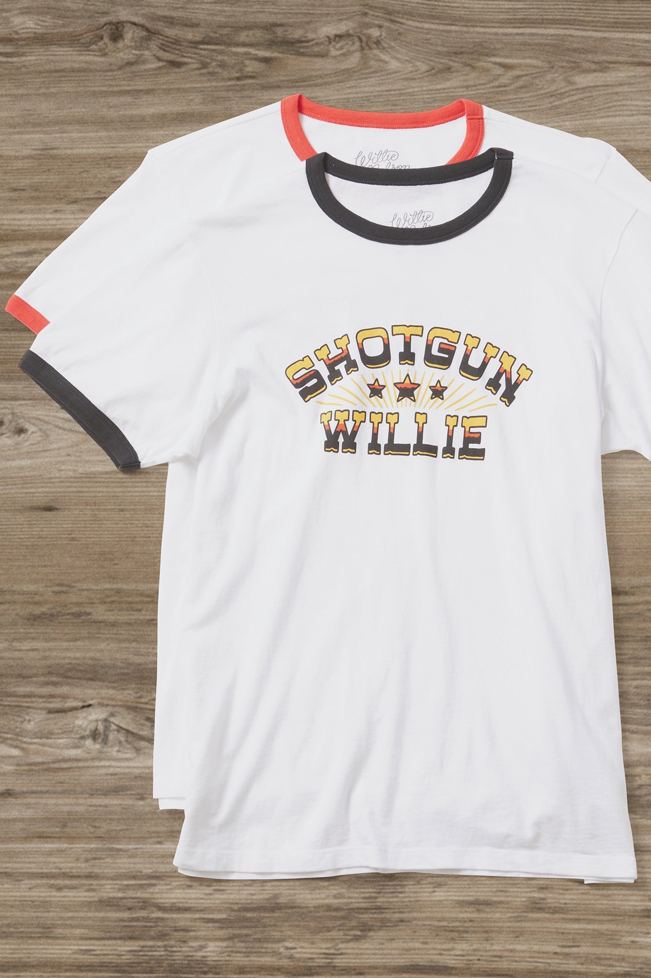 Willie Nelson Shotgun S/S Ringer Tee - White