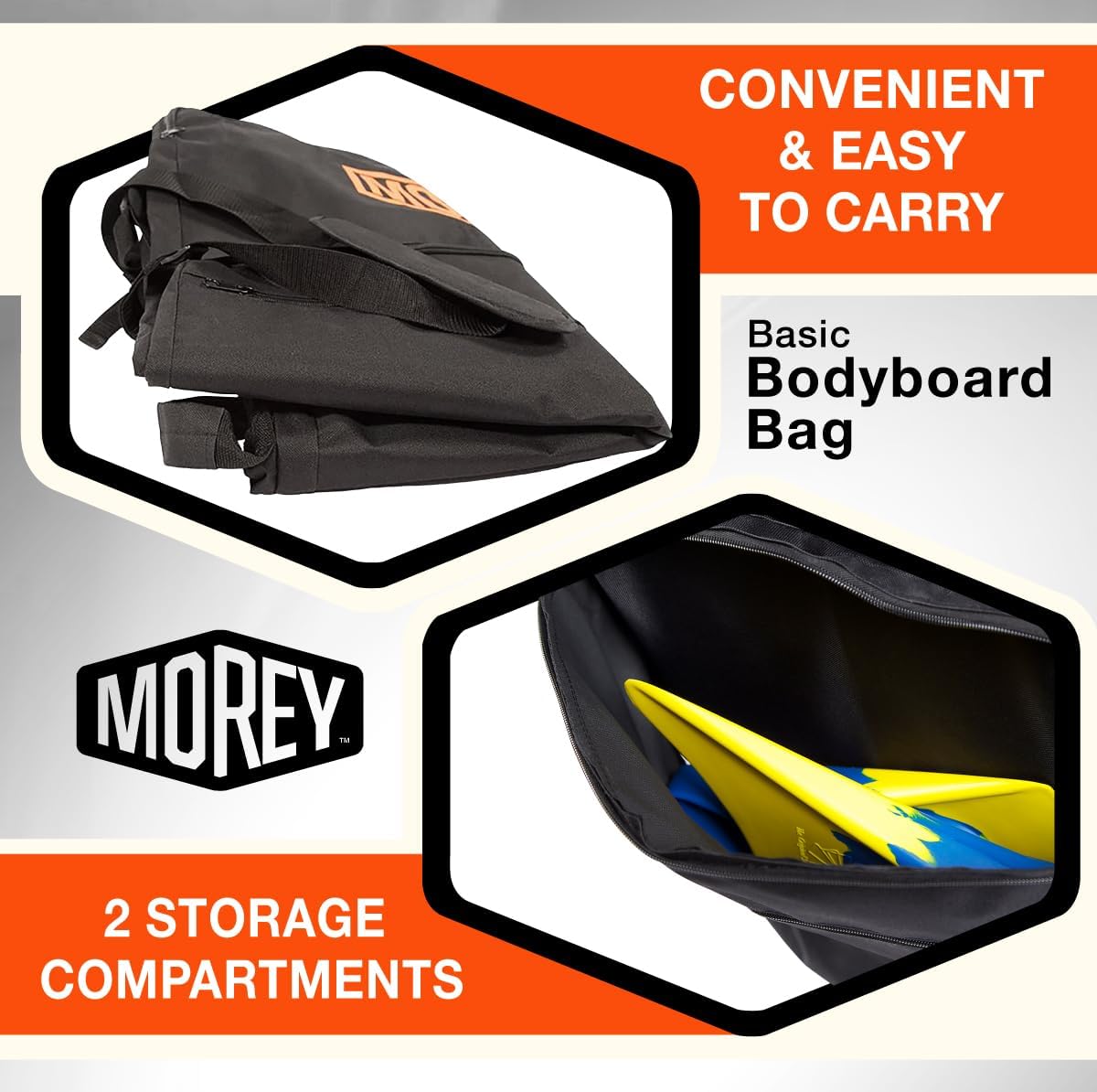 Morey Basic Bodyboard Bag - Black (Up to Two Bodyboards)