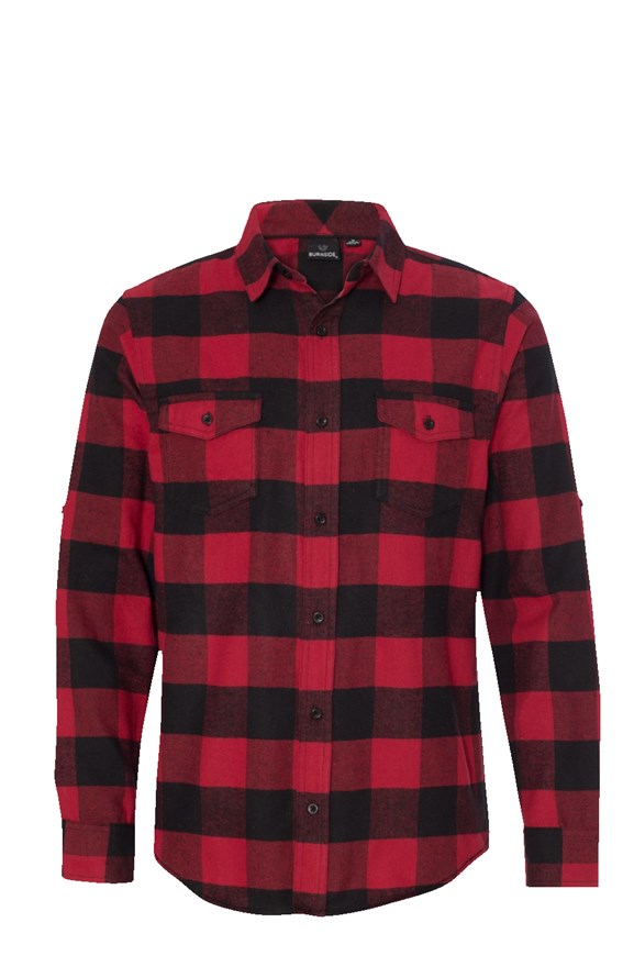 MENS Long Sleeve Flannel Red And Black