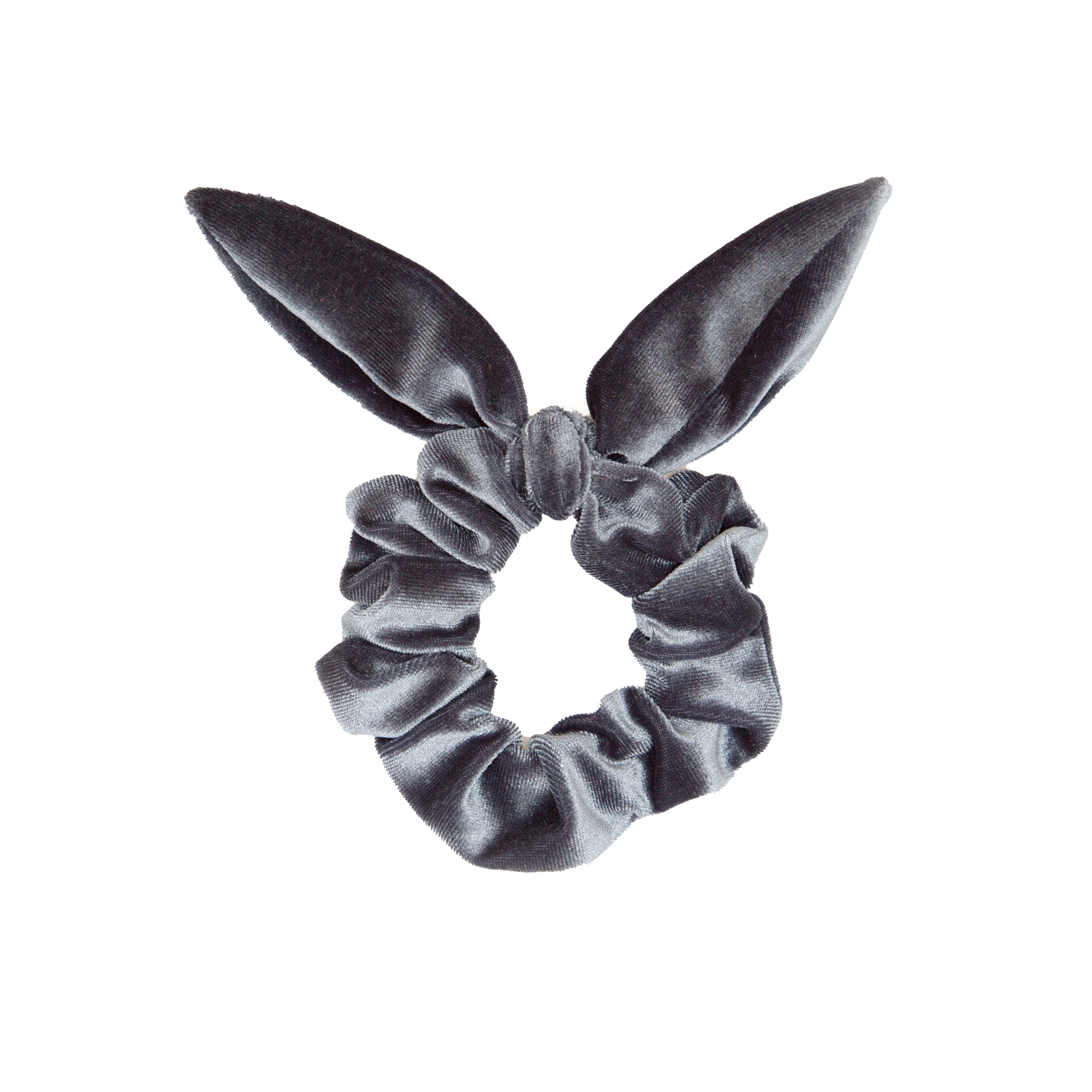 Granite Velvet Scrunchie (With Bow)