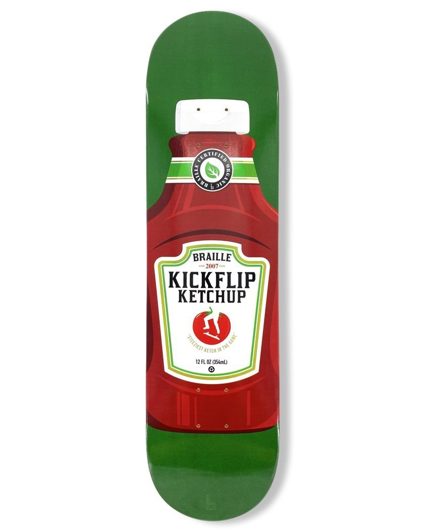 Condiment Series: Kickflip Ketchup Skateboard Deck