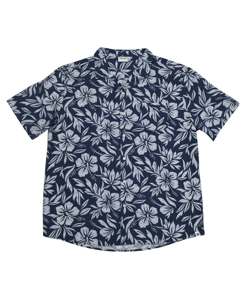 Mens - Aloha Shirt - Wallpaper - Navy
